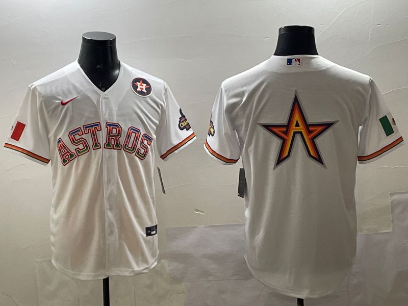 Men Houston Astros Blank White Mexico Game 2025 Nike MLB Jersey style 5->houston astros->MLB Jersey